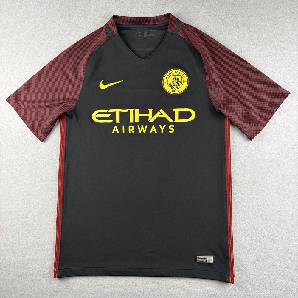 Nike Manchester City 2016/17 Third Soccer Jersey Black Red Men's Small